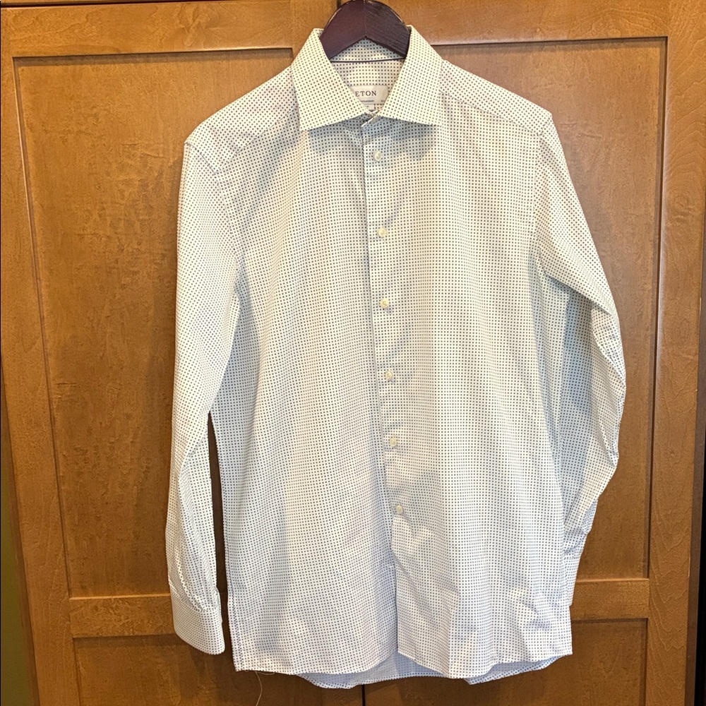 Eton Blue and White  Dress Shirt